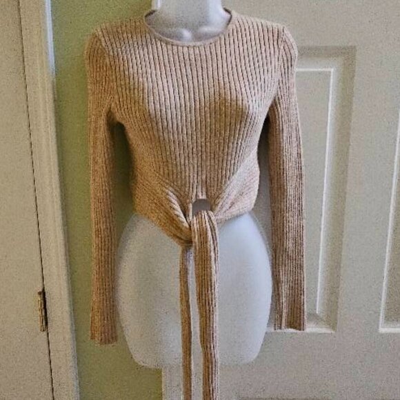 Significant Other Liv Tie-Waist Knit Crop Top US 4 - Picture 2 of 12